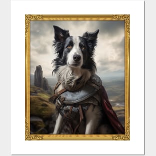 Gallant Border Collie - Medieval Knight  (Framed) Posters and Art